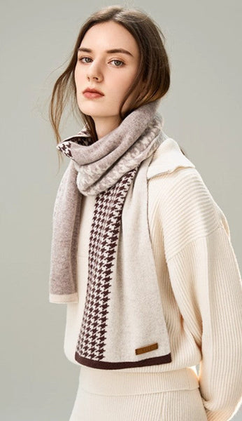 Winter Scarf, Soft Cashmere Scarf for Women, Casual Scarf for Women, Cold Weather Scarf, Fashion Designer Scarf, Modern Wool Scarf for Women-ArtWorkCrafts.com