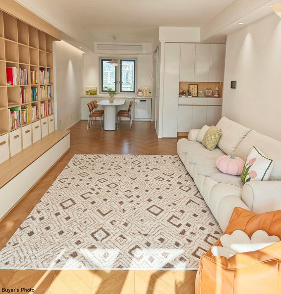 Contemporary Area Rugs for Bedroom, Geometric Modern Rugs for Dining Room, Dining Room Floor Carpets, Mid Century Modern Living Room Rugs-ArtWorkCrafts.com