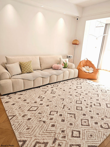Contemporary Area Rugs for Bedroom, Geometric Modern Rugs for Dining Room, Dining Room Floor Carpets, Mid Century Modern Living Room Rugs-ArtWorkCrafts.com