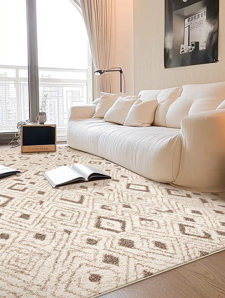 Contemporary Area Rugs for Bedroom, Geometric Modern Rugs for Dining Room, Dining Room Floor Carpets, Mid Century Modern Living Room Rugs-ArtWorkCrafts.com