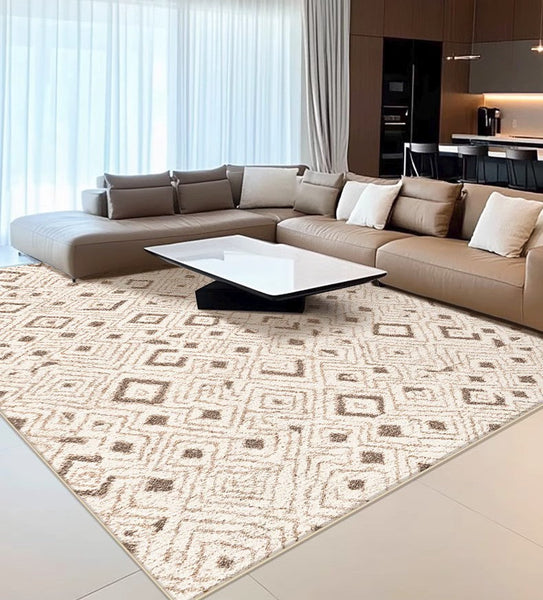 Contemporary Area Rugs for Bedroom, Geometric Modern Rugs for Dining Room, Dining Room Floor Carpets, Mid Century Modern Living Room Rugs-ArtWorkCrafts.com