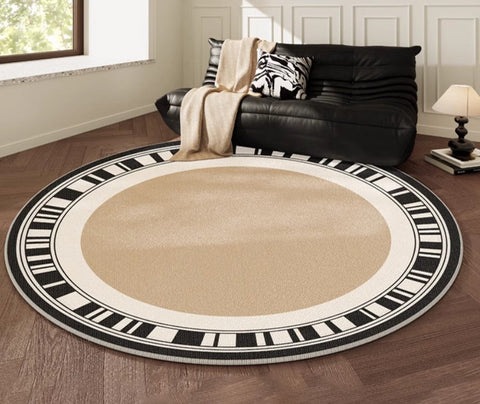 Modern Rug Ideas for Living Room, Contemporary Round Rugs, Bedroom Modern Round Rugs, Circular Modern Rugs under Dining Room Table