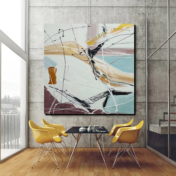 Simple Acrylic Paintings, Bedroom Modern Wall Art, Modern Contemporary Art, Large Painting Behind Sofa, Acrylic Canvas Painting