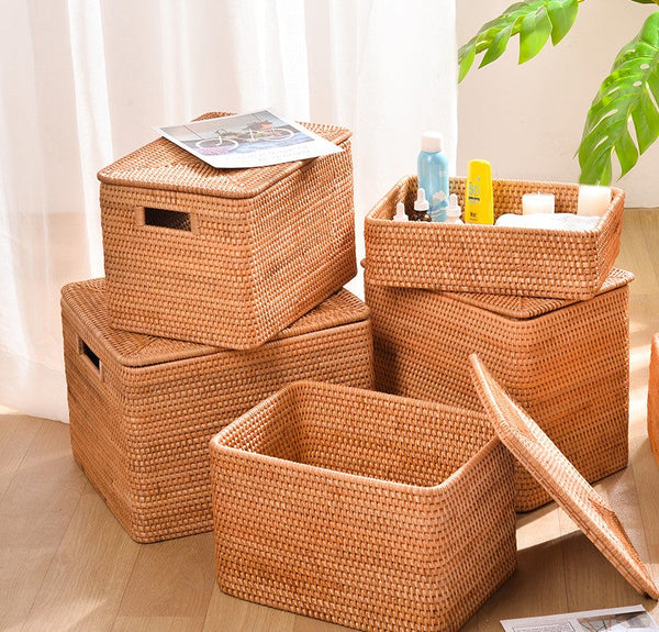 Storage Baskets for Toys, Rectangular Storage Basket for Shelves, Storage Basket with Lid, Storage Baskets for Bathroom, Storage Baskets for Clothes-ArtWorkCrafts.com