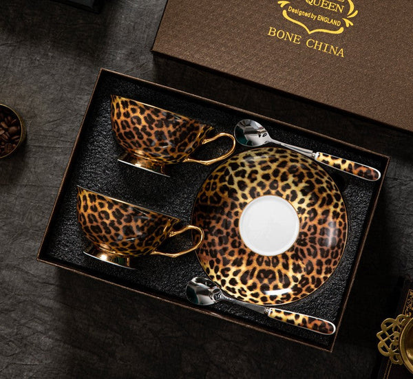 Creative Bone China Porcelain Tea Cup Set, Modern Ceramic Cups, Elegant Ceramic Coffee Cups, Unique Tea Cups and Saucers in Gift Box-ArtWorkCrafts.com