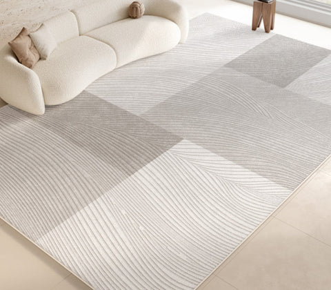 Abstract Modern Rugs for Living Room, Modern Rugs under Dining Room Table, Contemporary Modern Rugs Next to Bed, Simple Grey Geometric Carpets for Sale-ArtWorkCrafts.com