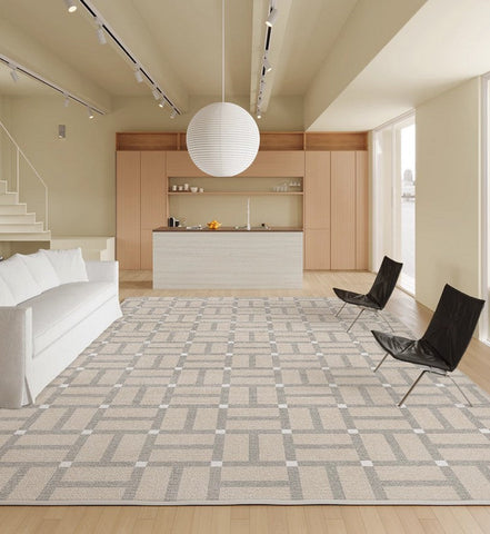 Modern Soft Rugs under Dining Room Table, Geometric Contemporary Modern Rugs Next to Bed, Abstract Area Rugs for Living Room, Modern Carpets for Office