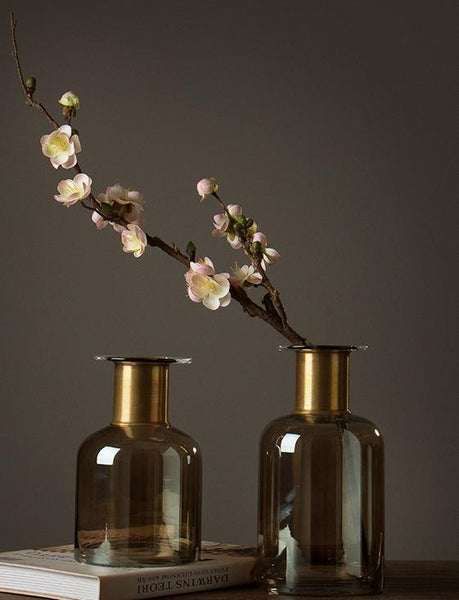 White and Pink Plum Artificial Flowers, Artificial Botany Plants, Silk Flower Arrangement, Plum Flower, Simple Flower Arrangement for Home Decoration-ArtWorkCrafts.com