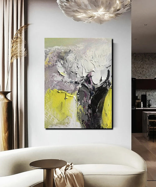 Living Room Abstract Paintings, Hand Painted Canvas Paintings, Heavy Texture Paintings, Palette Knife Painting, Modern Acrylic Painting-ArtWorkCrafts.com