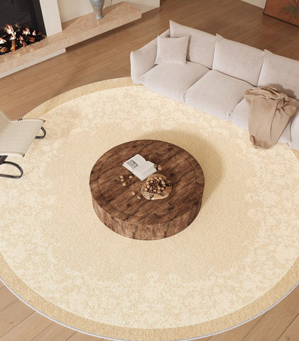 Circular Modern Rugs under Chairs, Bedroom Modern Round Rugs, Modern Rug Ideas for Living Room, Dining Room Contemporary Round Rugs-ArtWorkCrafts.com