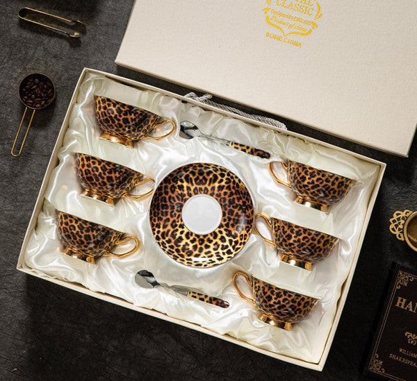 Creative Bone China Porcelain Tea Cup Set, Modern Ceramic Cups, Elegant Ceramic Coffee Cups, Unique Tea Cups and Saucers in Gift Box-ArtWorkCrafts.com