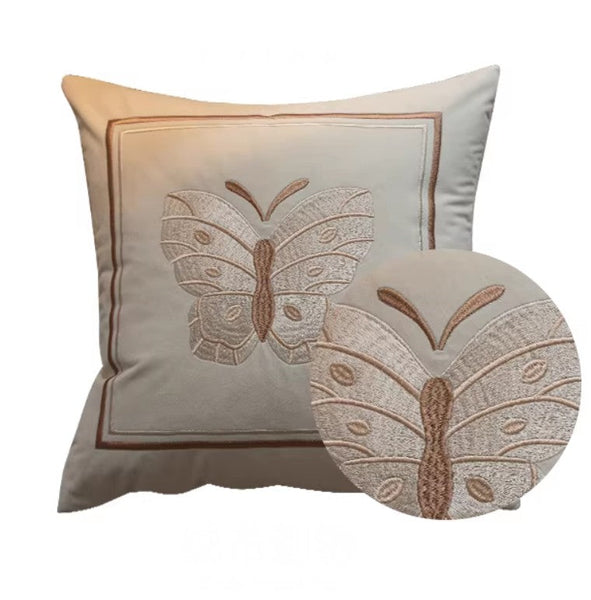 Decorative Pillow Arrangement Ideas for Couch, Modern Decorative Pillows for Bedroom, Embroidered Butterfly Pillow Covers, Large Decorative Throw Pillows for Living Room-ArtWorkCrafts.com
