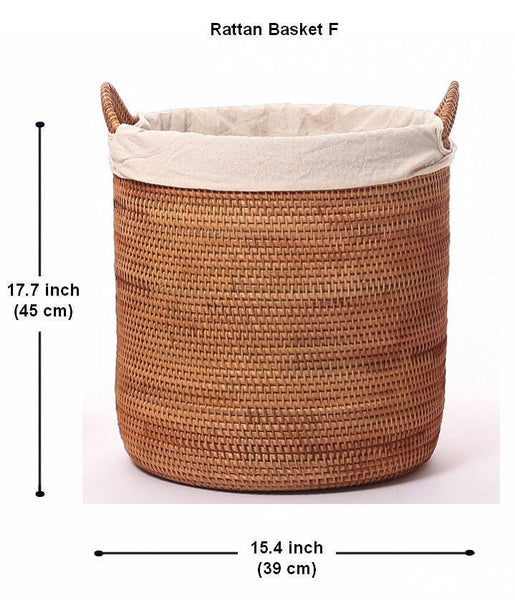 Large Storage Baskets for Bathroom, Rectangular Storage Baskets, Rattan Storage Baskets, Laundry Storage Baskets, Storage Baskets for Clothes-ArtWorkCrafts.com