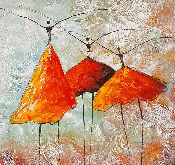 Large Painting for Dining Room, Ballet Dancer Painting, Abstract Canvas Art, Wall Art Paintings, Canvas Painting for Sale, Heavy Texture Art-ArtWorkCrafts.com