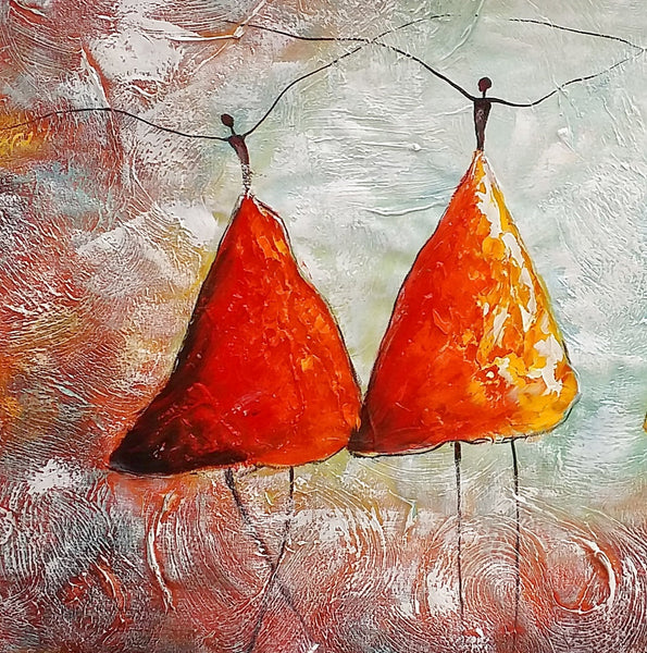 Large Painting for Dining Room, Ballet Dancer Painting, Abstract Canvas Art, Wall Art Paintings, Canvas Painting for Sale, Heavy Texture Art-ArtWorkCrafts.com