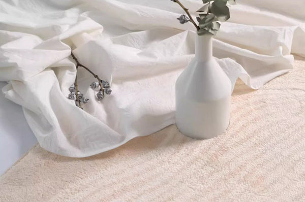 Cream Color Modern Living Room Rugs, Dining Room Modern Rugs, Thick Soft Floor Carpets for Living Room, Soft Contemporary Rugs for Bedroom-ArtWorkCrafts.com