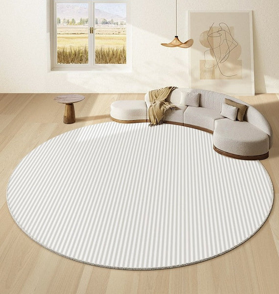 Contemporary Modern Rug under Coffee Table, Bedroom Abstract Modern Area Rugs, Geometric Round Rugs for Dining Room, Circular Modern Rugs under Chairs-ArtWorkCrafts.com