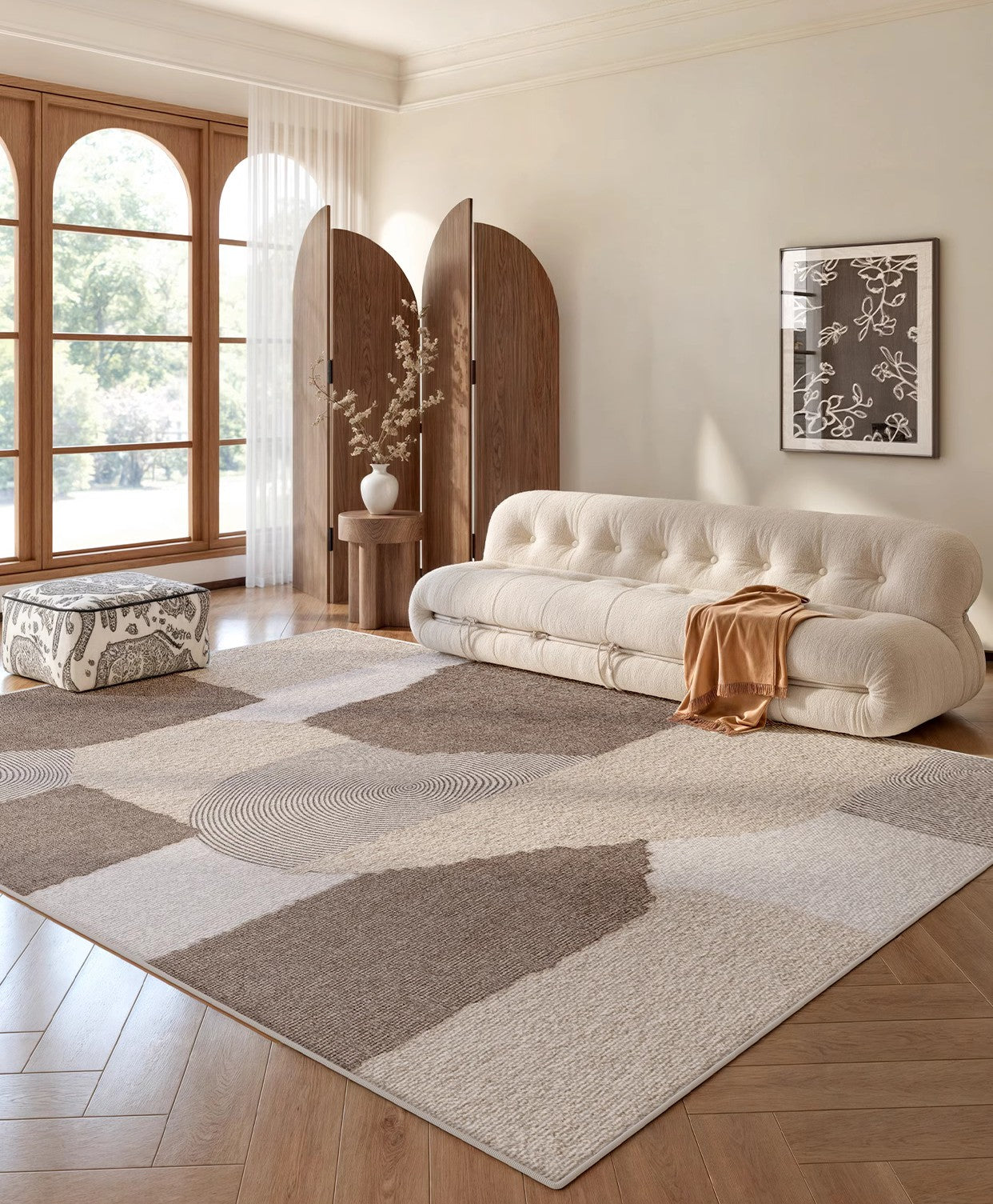 Large Contemporary Floor Carpets, Dining Room Modern Rugs, Living Room Modern Area Rugs, Geometric Modern Rugs in Bedroom-ArtWorkCrafts.com