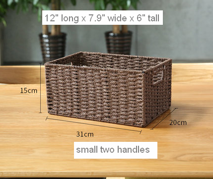 Large Woven Straw Storage Basket, Storage Basket for Bedroom, Rectangle Storage Basket, Picnic Storage Basket, Storage Basket for Toys-ArtWorkCrafts.com