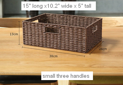Large Woven Straw Storage Basket, Storage Basket for Bedroom, Rectangle Storage Basket, Picnic Storage Basket, Storage Basket for Toys-ArtWorkCrafts.com