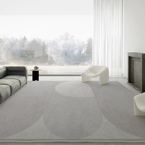 Contemporary Modern Rugs for Living Room, Geometric Grey Rugs for Dining Room, Abstract Modern Rugs for Interior Design