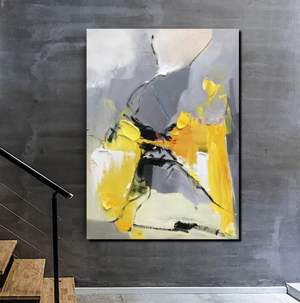 Abstract Paintings Behind Sofa, Acrylic Paintings for Bedroom, Palette Knife Canvas Art, Contemporary Canvas Wall Art, Buy Paintings Online