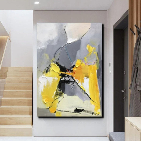 Abstract Paintings Behind Sofa, Acrylic Paintings for Bedroom, Palette Knife Canvas Art, Contemporary Canvas Wall Art, Buy Paintings Online
