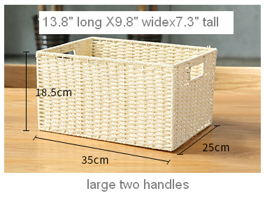 Large Woven Straw Storage Basket, Storage Basket for Bedroom, Rectangle Storage Basket, Picnic Storage Basket, Storage Basket for Toys-ArtWorkCrafts.com