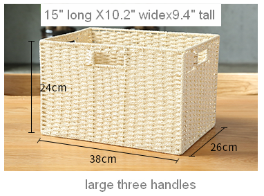 Large Woven Straw Storage Basket, Storage Basket for Bedroom, Rectangle Storage Basket, Picnic Storage Basket, Storage Basket for Toys-ArtWorkCrafts.com