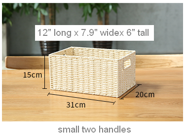 Large Woven Straw Storage Basket, Storage Basket for Bedroom, Rectangle Storage Basket, Picnic Storage Basket, Storage Basket for Toys-ArtWorkCrafts.com