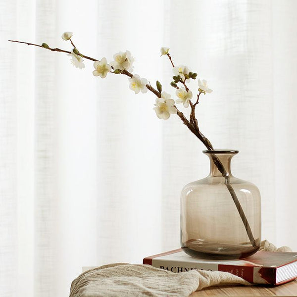 White and Pink Plum Artificial Flowers, Artificial Botany Plants, Silk Flower Arrangement, Plum Flower, Simple Flower Arrangement for Home Decoration-ArtWorkCrafts.com