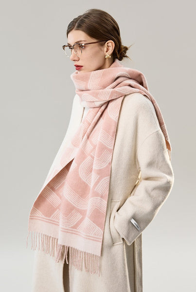 Holiday Women Scarf, Cold Weather Scarf, Fashion Designer Scarf, Modern Wool Scarf, Warm Winter Scarf, Soft Cashmere Scarf for Women, Elegant Scarf-ArtWorkCrafts.com