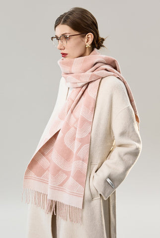 Holiday Women Scarf, Cold Weather Scarf, Fashion Designer Scarf, Modern Wool Scarf, Warm Winter Scarf, Soft Cashmere Scarf for Women, Elegant Scarf-ArtWorkCrafts.com