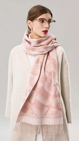 Holiday Women Scarf, Cold Weather Scarf, Fashion Designer Scarf, Modern Wool Scarf, Warm Winter Scarf, Soft Cashmere Scarf for Women, Elegant Scarf-ArtWorkCrafts.com