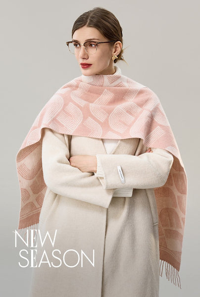 Holiday Women Scarf, Cold Weather Scarf, Fashion Designer Scarf, Modern Wool Scarf, Warm Winter Scarf, Soft Cashmere Scarf for Women, Elegant Scarf-ArtWorkCrafts.com