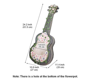 Unique Guitar Flowerpot for Garden Ornaments, Modern Garden Flower Pot, Beautiful Guitar Flowerpot, Villa Outdoor Decor Gardening Ideas-ArtWorkCrafts.com