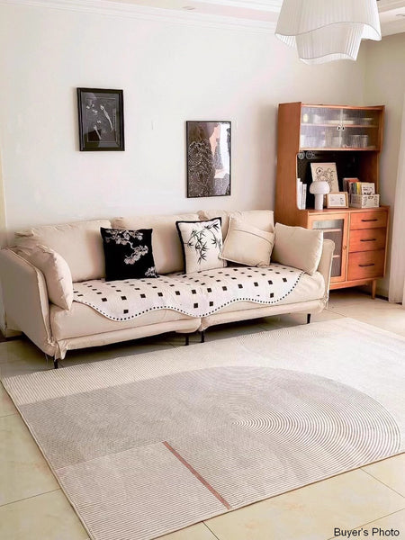 Contemporary Abstract Rugs under Dining Room Table, Large Modern Rugs for Living Room, Mid Century Modern Rugs for Bedroom-ArtWorkCrafts.com