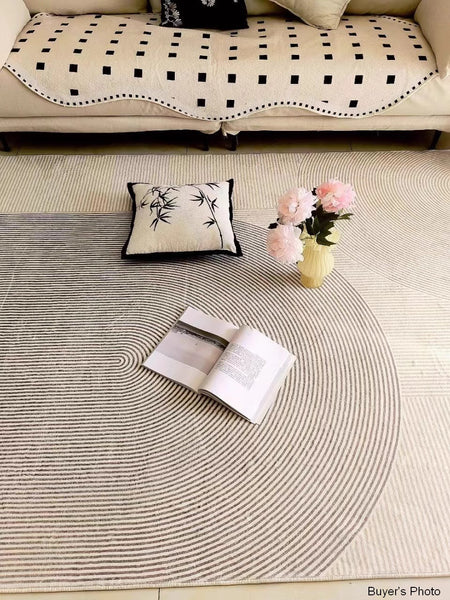 Contemporary Abstract Rugs under Dining Room Table, Large Modern Rugs for Living Room, Mid Century Modern Rugs for Bedroom-ArtWorkCrafts.com