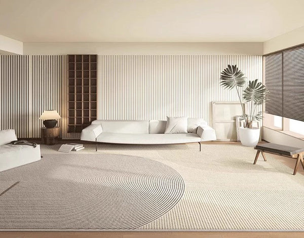 Contemporary Abstract Rugs under Dining Room Table, Large Modern Rugs for Living Room, Mid Century Modern Rugs for Bedroom-ArtWorkCrafts.com