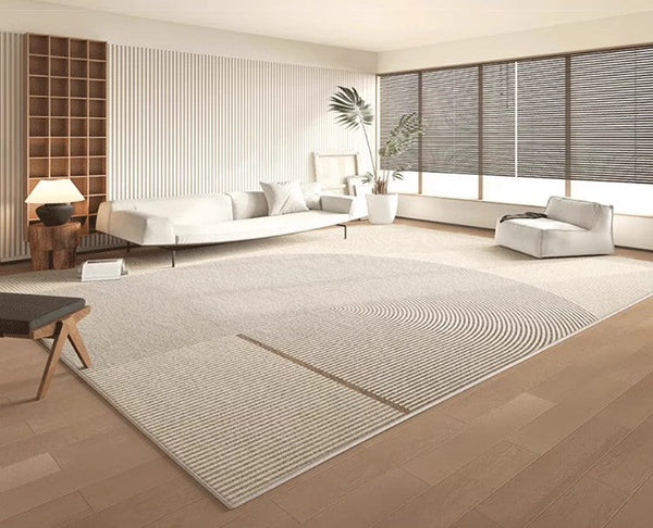 Contemporary Abstract Rugs under Dining Room Table, Large Modern Rugs for Living Room, Mid Century Modern Rugs for Bedroom-ArtWorkCrafts.com
