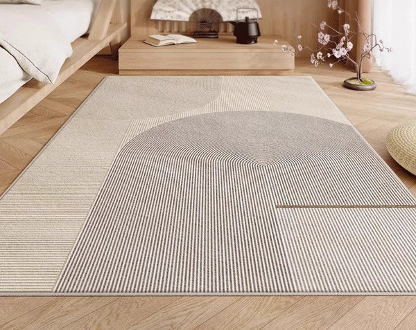 Contemporary Abstract Rugs under Dining Room Table, Large Modern Rugs for Living Room, Mid Century Modern Rugs for Bedroom-ArtWorkCrafts.com