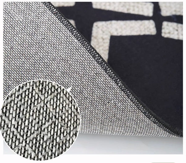 Dining Room Floor Rugs, Modern Area Rugs under Sofa, Modern Black Rugs for Living Room, Abstract Contemporary Rugs for Bedroom, Modern Carpets for Office-ArtWorkCrafts.com