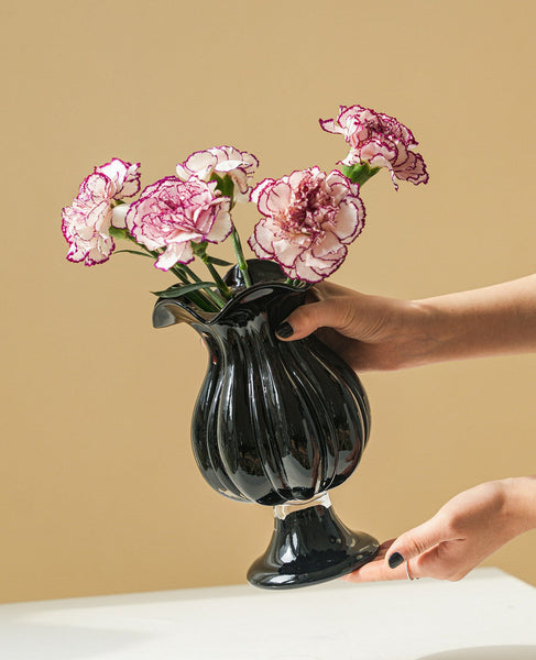 Handmade Modern Vases for Living Room, Modern Glass Vase for Flowers, Mid Century Glass Vases, Unique Decorative Glass Vase, Centerpiece Contemporary Vases on Table-ArtWorkCrafts.com