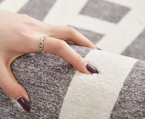 Modern Rugs for Living Room, Gray Modern Rugs for Bedroom, Large Geometric Rugs, Contemporary Area Rugs for Dining Room-ArtWorkCrafts.com