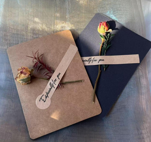 Unique Anniversary Greeting Card, Creative Birthday Greeting Card, Beautiful Valentine's Day Greeting Card, Wedding Greeting Card, Original Handmade Dried Flower Greeting Cards-ArtWorkCrafts.com
