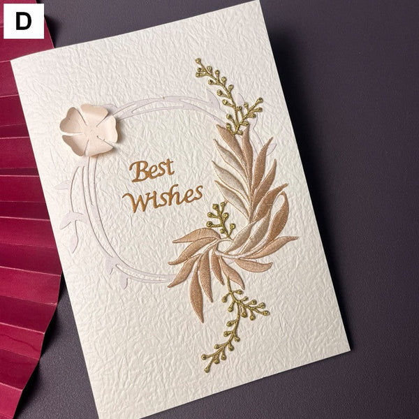 Best Wishes Embroidery Greeting Cards, Beautiful Greeting Cards to Friends, Creative Birthday Greeting Card, Original Handmade Embroidery Greeting Cards-ArtWorkCrafts.com