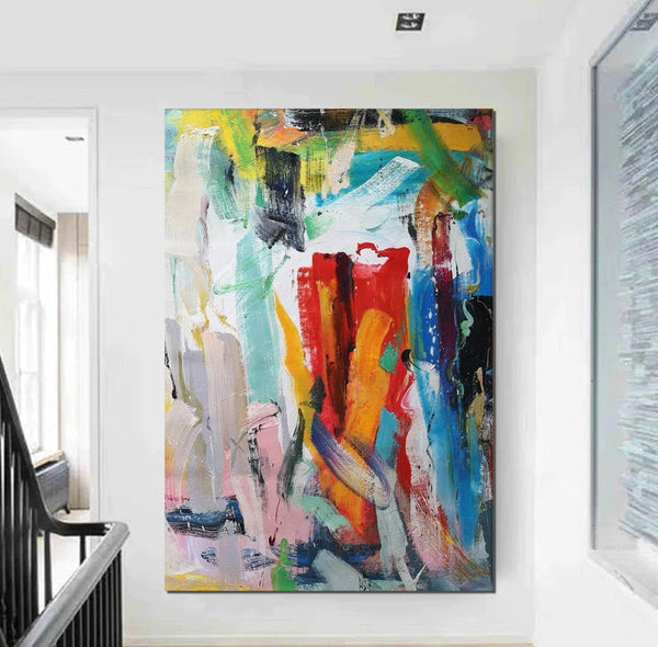 Modern Contemporary Artwork, Buy Paintings Online, Colorful Abstract Acrylic Paintings for Living Room, Heavy Texture Canvas Art, Impasto Wall Art Paintings