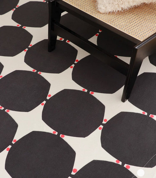 Dining Room Geometric Modern Rugs, Bedroom Modern Rugs, Black Modern Rugs for Living Room, Contemporary Modern Rugs under Coffee Table-ArtWorkCrafts.com