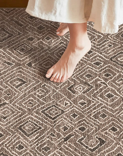 Brown Modern Rug Ideas for Bedroom, Large Modern Rugs for Living Room, Abstract Geometric Modern Rugs, Modern Rugs for Dining Room-ArtWorkCrafts.com