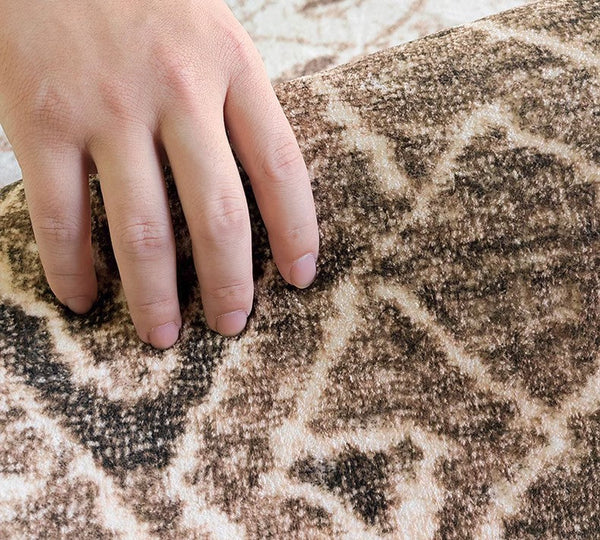 Brown Modern Rug Ideas for Bedroom, Large Modern Rugs for Living Room, Abstract Geometric Modern Rugs, Modern Rugs for Dining Room-ArtWorkCrafts.com